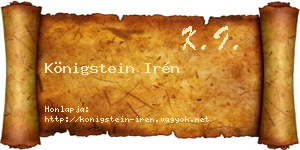 Königstein Irén névjegykártya